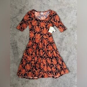 LulaRoe Nicole Autumn Floral MIDI Dress